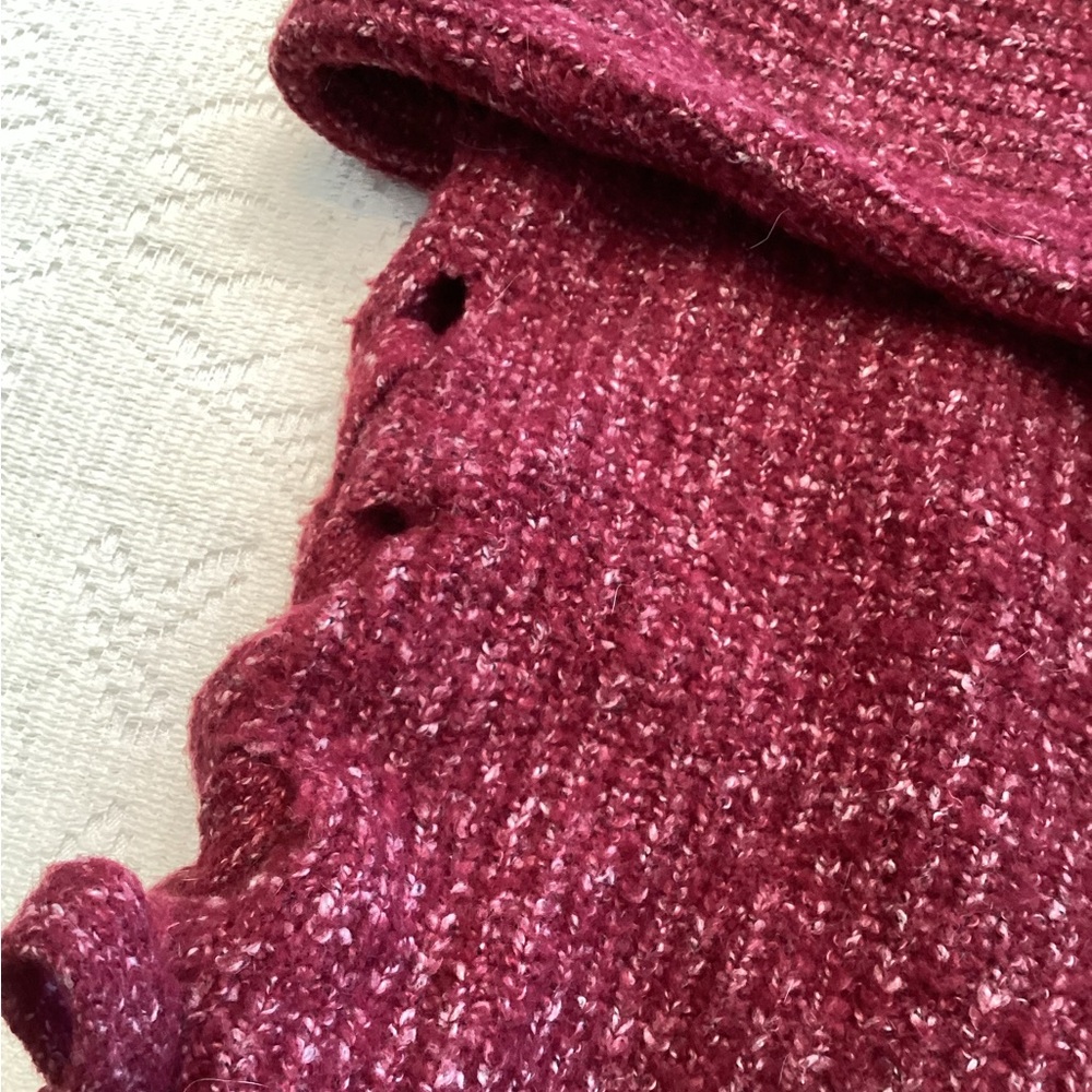 John + Jenn Heather Wine Sweater with Lacings - Picture 3 of 6